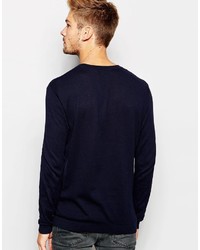 dunkelblauer Pullover mit einem Rundhalsausschnitt von Asos