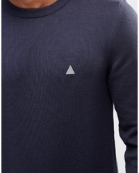 dunkelblauer Pullover mit einem Rundhalsausschnitt von Asos