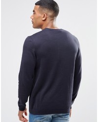 dunkelblauer Pullover mit einem Rundhalsausschnitt von Asos