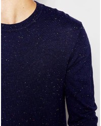 dunkelblauer Pullover mit einem Rundhalsausschnitt von Asos