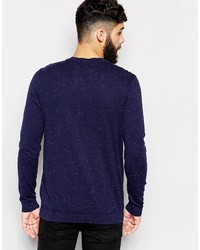 dunkelblauer Pullover mit einem Rundhalsausschnitt von Asos