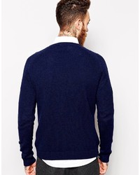 dunkelblauer Pullover mit einem Rundhalsausschnitt von Asos