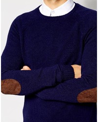 dunkelblauer Pullover mit einem Rundhalsausschnitt von Asos