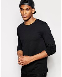 dunkelblauer Pullover mit einem Rundhalsausschnitt von Asos