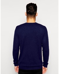 dunkelblauer Pullover mit einem Rundhalsausschnitt von Asos