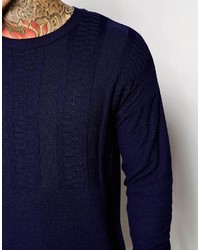 dunkelblauer Pullover mit einem Rundhalsausschnitt von Asos