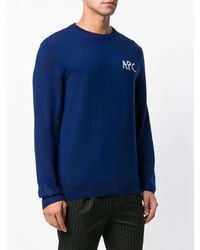 dunkelblauer Pullover mit einem Rundhalsausschnitt von A.P.C.