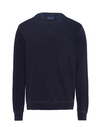 dunkelblauer Pullover mit einem Rundhalsausschnitt von Brax