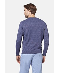 dunkelblauer Pullover mit einem Rundhalsausschnitt von Bugatti