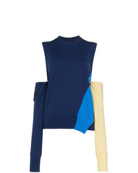 dunkelblauer Pullover mit einem Rundhalsausschnitt von Calvin Klein 205W39nyc