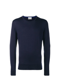 dunkelblauer Pullover mit einem Rundhalsausschnitt von Calvin Klein