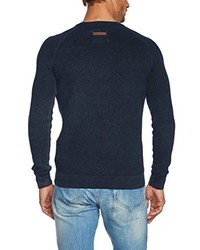 dunkelblauer Pullover mit einem Rundhalsausschnitt von camel active