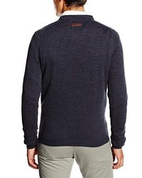 dunkelblauer Pullover mit einem Rundhalsausschnitt von camel active