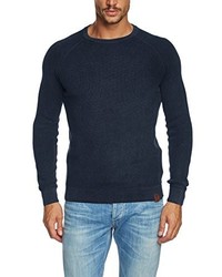 dunkelblauer Pullover mit einem Rundhalsausschnitt von camel active