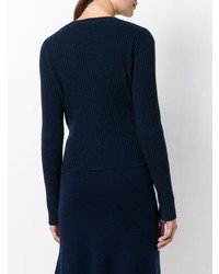 dunkelblauer Pullover mit einem Rundhalsausschnitt von Cashmere In Love