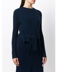 dunkelblauer Pullover mit einem Rundhalsausschnitt von Cashmere In Love