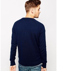 dunkelblauer Pullover mit einem Rundhalsausschnitt von Selected