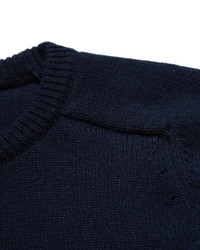 dunkelblauer Pullover mit einem Rundhalsausschnitt von Saint Laurent