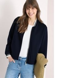 dunkelblauer Pullover mit einem Rundhalsausschnitt von Cecil