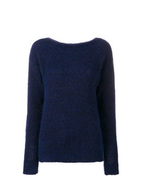 dunkelblauer Pullover mit einem Rundhalsausschnitt von Chiara Bertani