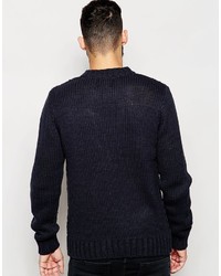 dunkelblauer Pullover mit einem Rundhalsausschnitt von ONLY & SONS