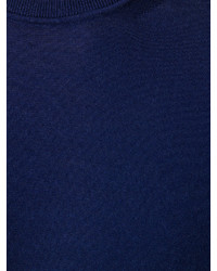 dunkelblauer Pullover mit einem Rundhalsausschnitt von Z Zegna