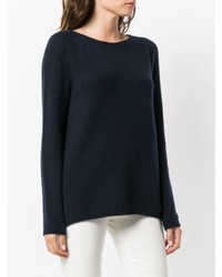 dunkelblauer Pullover mit einem Rundhalsausschnitt von 'S Max Mara