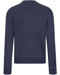 dunkelblauer Pullover mit einem Rundhalsausschnitt von COMMANDER