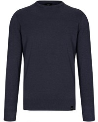 dunkelblauer Pullover mit einem Rundhalsausschnitt von COMMANDER