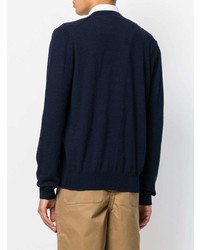 dunkelblauer Pullover mit einem Rundhalsausschnitt von Comme Des Garcons SHIRT