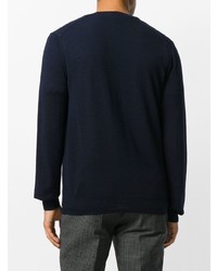 dunkelblauer Pullover mit einem Rundhalsausschnitt von Comme Des Garcons SHIRT