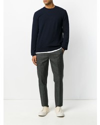 dunkelblauer Pullover mit einem Rundhalsausschnitt von Comme Des Garcons SHIRT