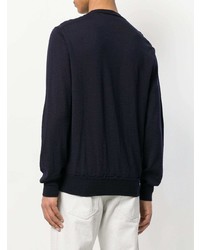 dunkelblauer Pullover mit einem Rundhalsausschnitt von Comme Des Garcons SHIRT