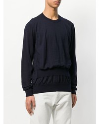 dunkelblauer Pullover mit einem Rundhalsausschnitt von Comme Des Garcons SHIRT