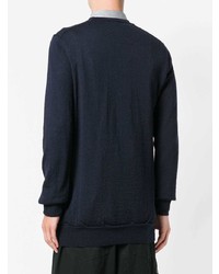 dunkelblauer Pullover mit einem Rundhalsausschnitt von Comme Des Garcons SHIRT