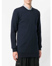 dunkelblauer Pullover mit einem Rundhalsausschnitt von Comme Des Garcons SHIRT