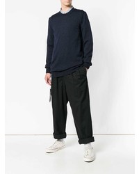 dunkelblauer Pullover mit einem Rundhalsausschnitt von Comme Des Garcons SHIRT