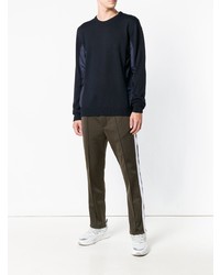 dunkelblauer Pullover mit einem Rundhalsausschnitt von Les Hommes Urban