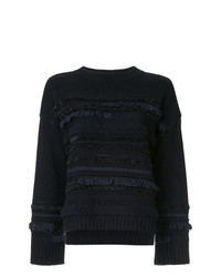 dunkelblauer Pullover mit einem Rundhalsausschnitt von Coohem