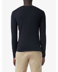 dunkelblauer Pullover mit einem Rundhalsausschnitt von Burberry