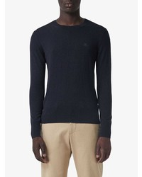 dunkelblauer Pullover mit einem Rundhalsausschnitt von Burberry