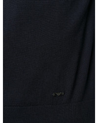 dunkelblauer Pullover mit einem Rundhalsausschnitt von Emporio Armani