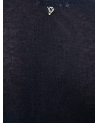 dunkelblauer Pullover mit einem Rundhalsausschnitt von Dondup