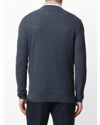 dunkelblauer Pullover mit einem Rundhalsausschnitt von Fashion Clinic Timeless