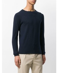 dunkelblauer Pullover mit einem Rundhalsausschnitt von Obvious Basic