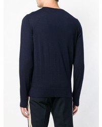 dunkelblauer Pullover mit einem Rundhalsausschnitt von Calvin Klein