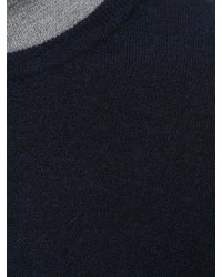 dunkelblauer Pullover mit einem Rundhalsausschnitt von Roberto Collina