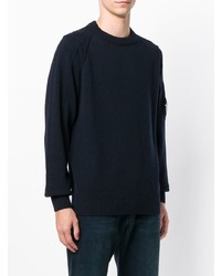 dunkelblauer Pullover mit einem Rundhalsausschnitt von CP Company