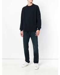 dunkelblauer Pullover mit einem Rundhalsausschnitt von CP Company