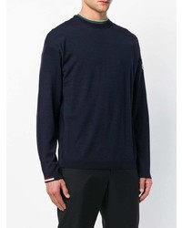 dunkelblauer Pullover mit einem Rundhalsausschnitt von Moncler